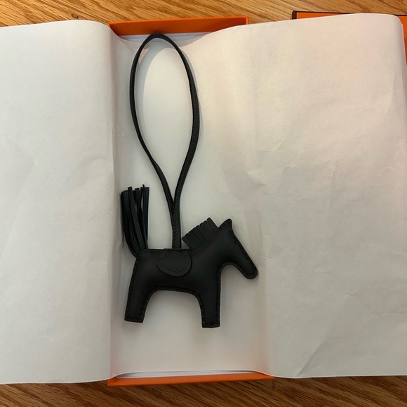 Authentic Hermes Rodeo pony small bag charm dark grey/ Ardoise - Picture 2 of 6